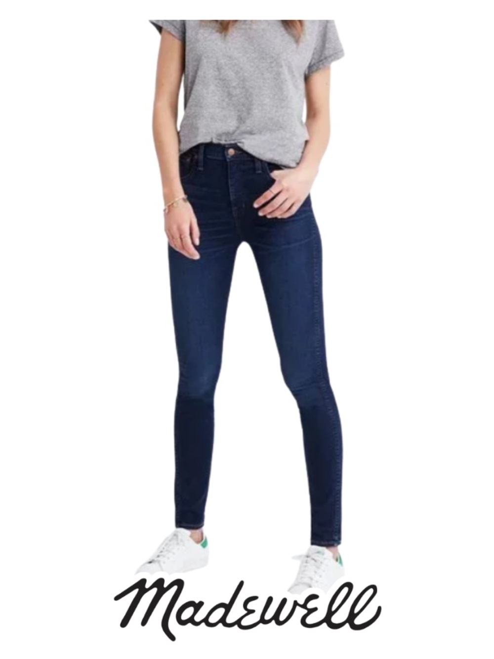 Madewell | 10" High Rise Skinny Jeans Hayes Wash Deep Indigo - Size 27